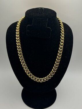 Mens Real Gold Cuban Chain 10mm 24 Inch Miami Hip Hop Plated Box Lock Heavy